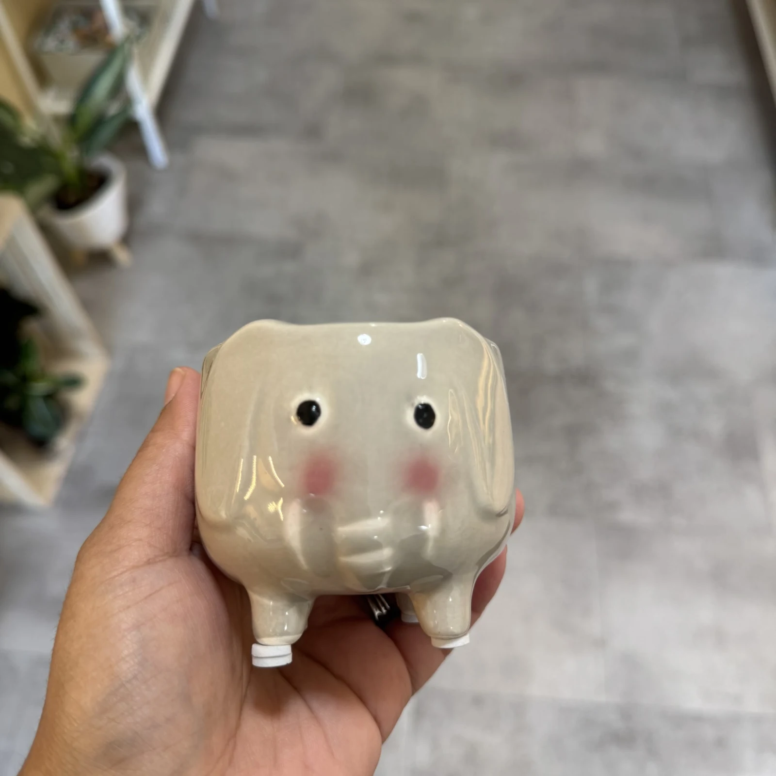 3" Grey Animal Ceramic Pot — image 3