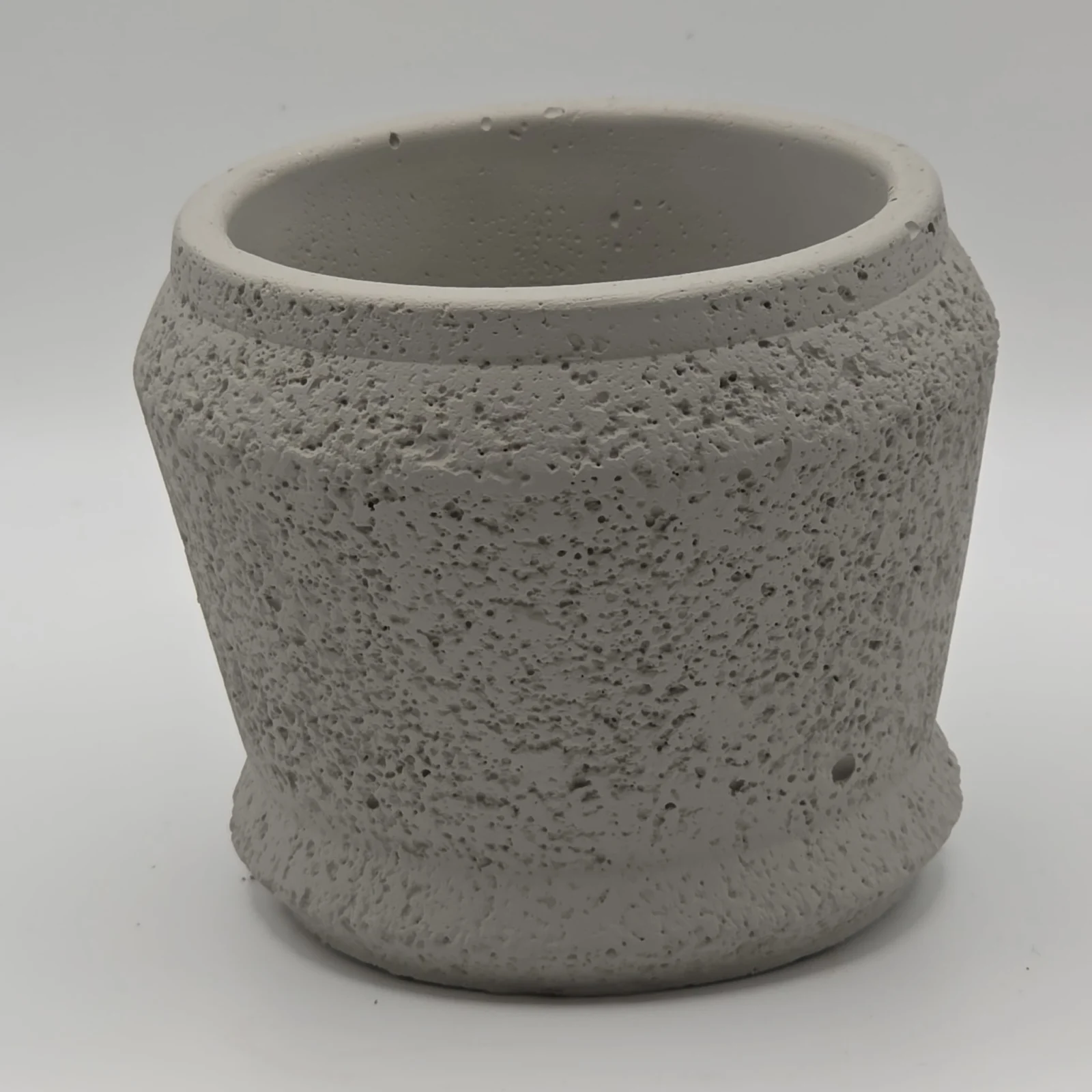 Harper Pot 3" concrete planter with textured gray finish, empty and ready for plants.